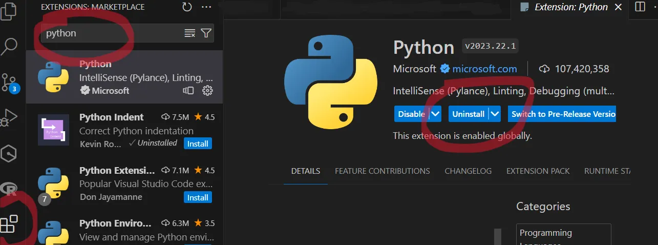 enable python extension